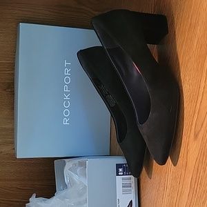 Rockport Total Motion Salina Black  Suede Leather Pump 8M